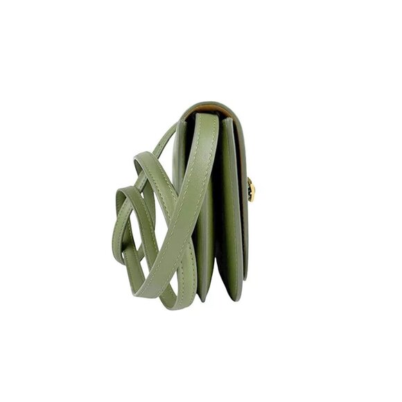 Auth LOEWE GOYA Small Crossbody Shoulder Bag Khaki Leather/Goldtone - z4089 - Picture 2 of 12